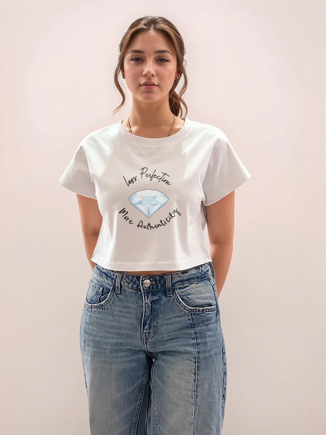 White Graphic Half Sleeves T-Shirt - Image 2
