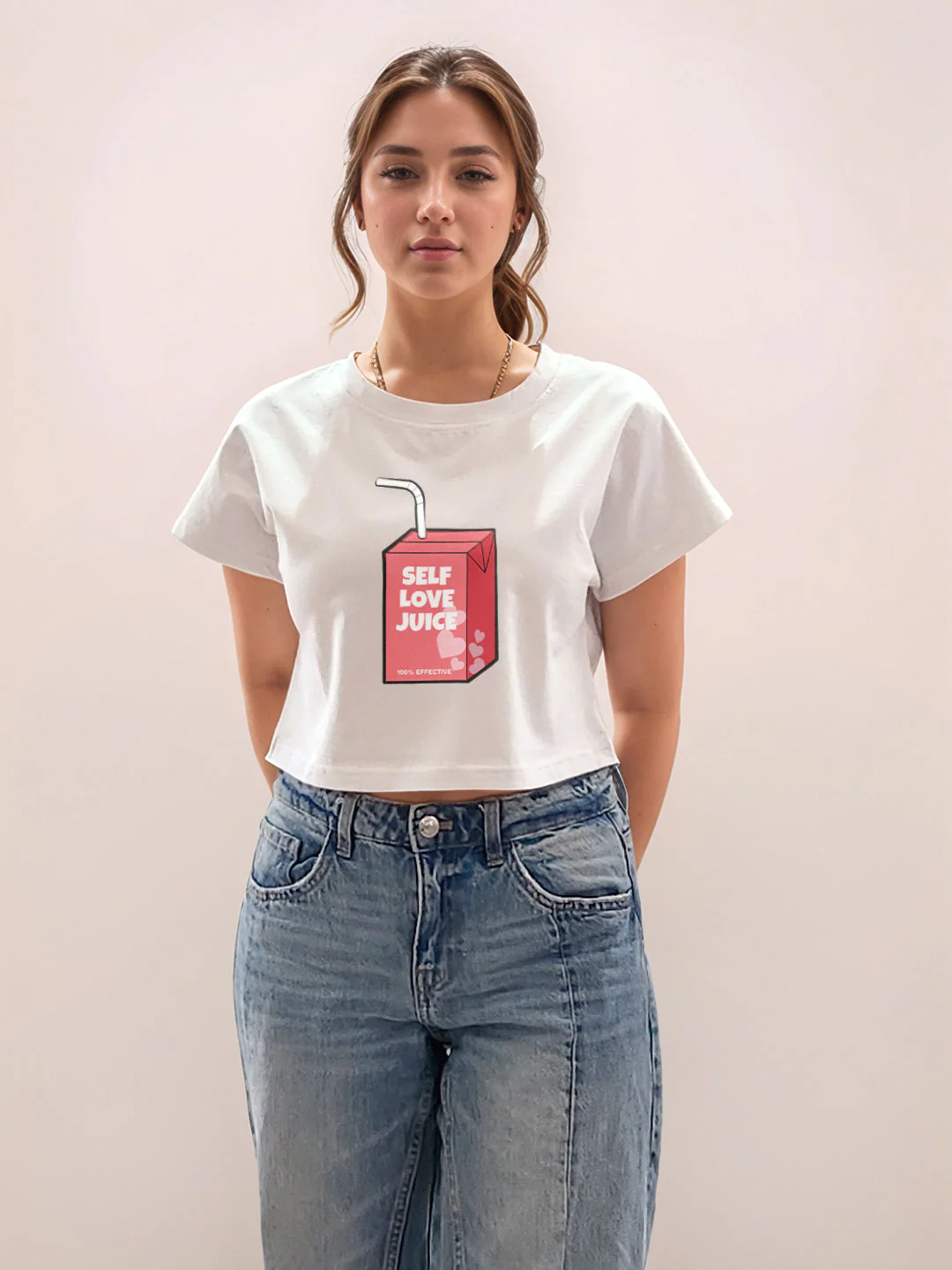 White Graphic Half Sleeves T-Shirt - Image 2