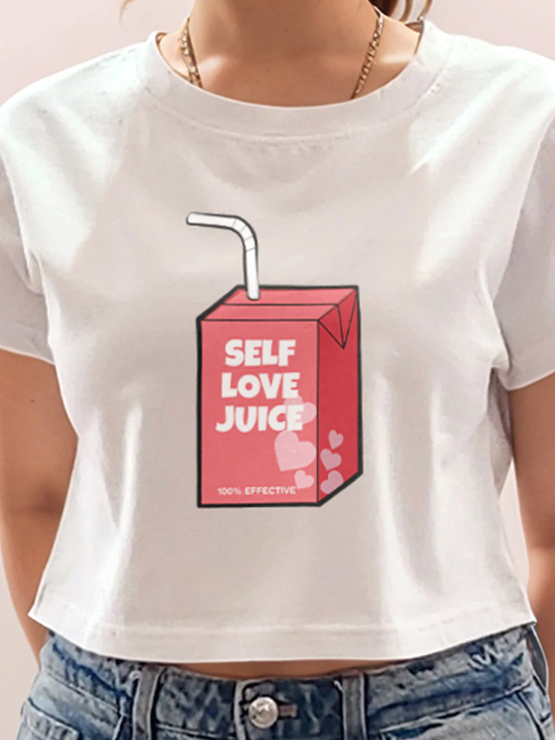 White Graphic Half Sleeves T-Shirt - Image 6