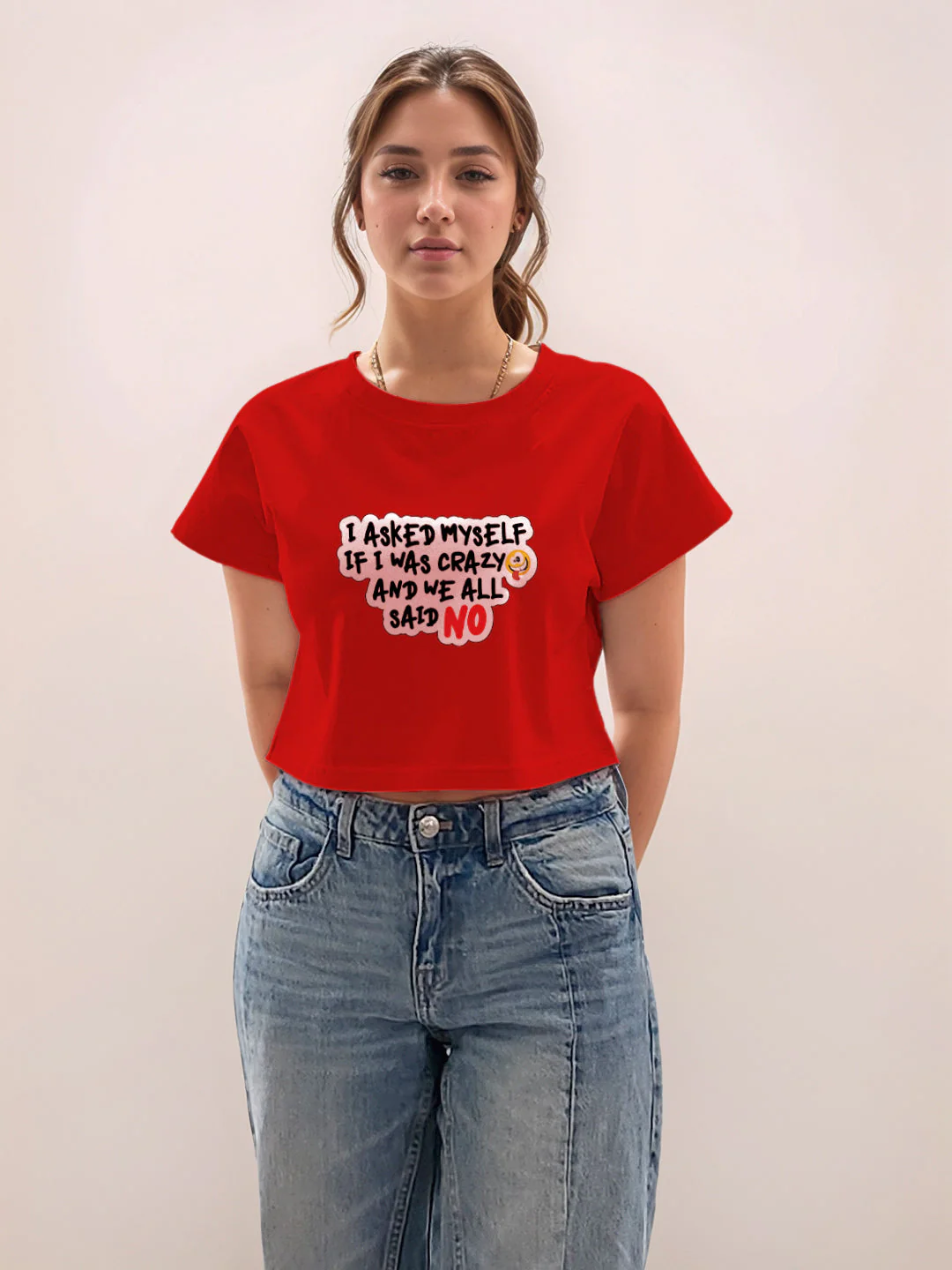 Red Graphic Half Sleeves T-Shirt - Image 2