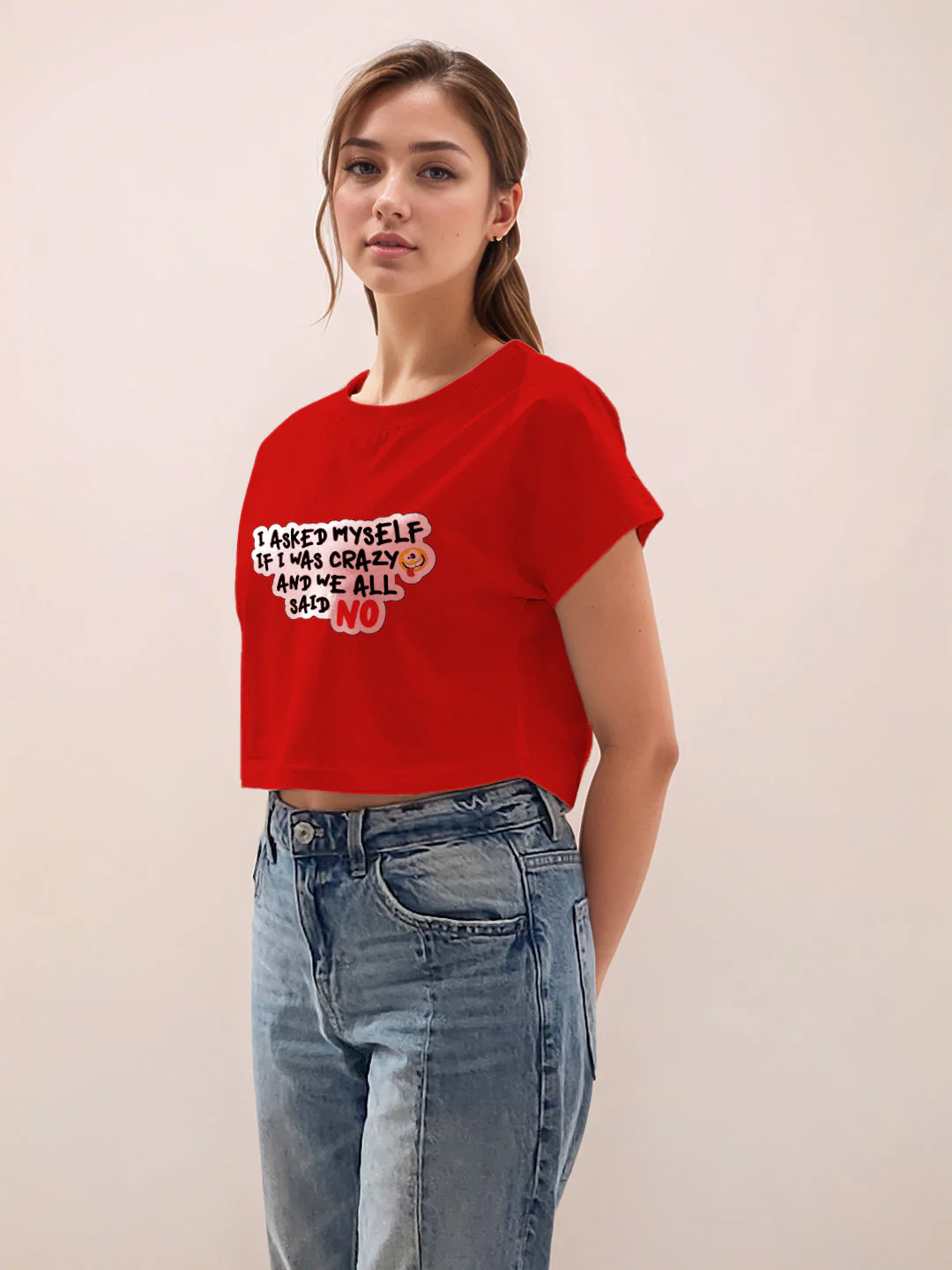 Red Graphic Half Sleeves T-Shirt - Image 3