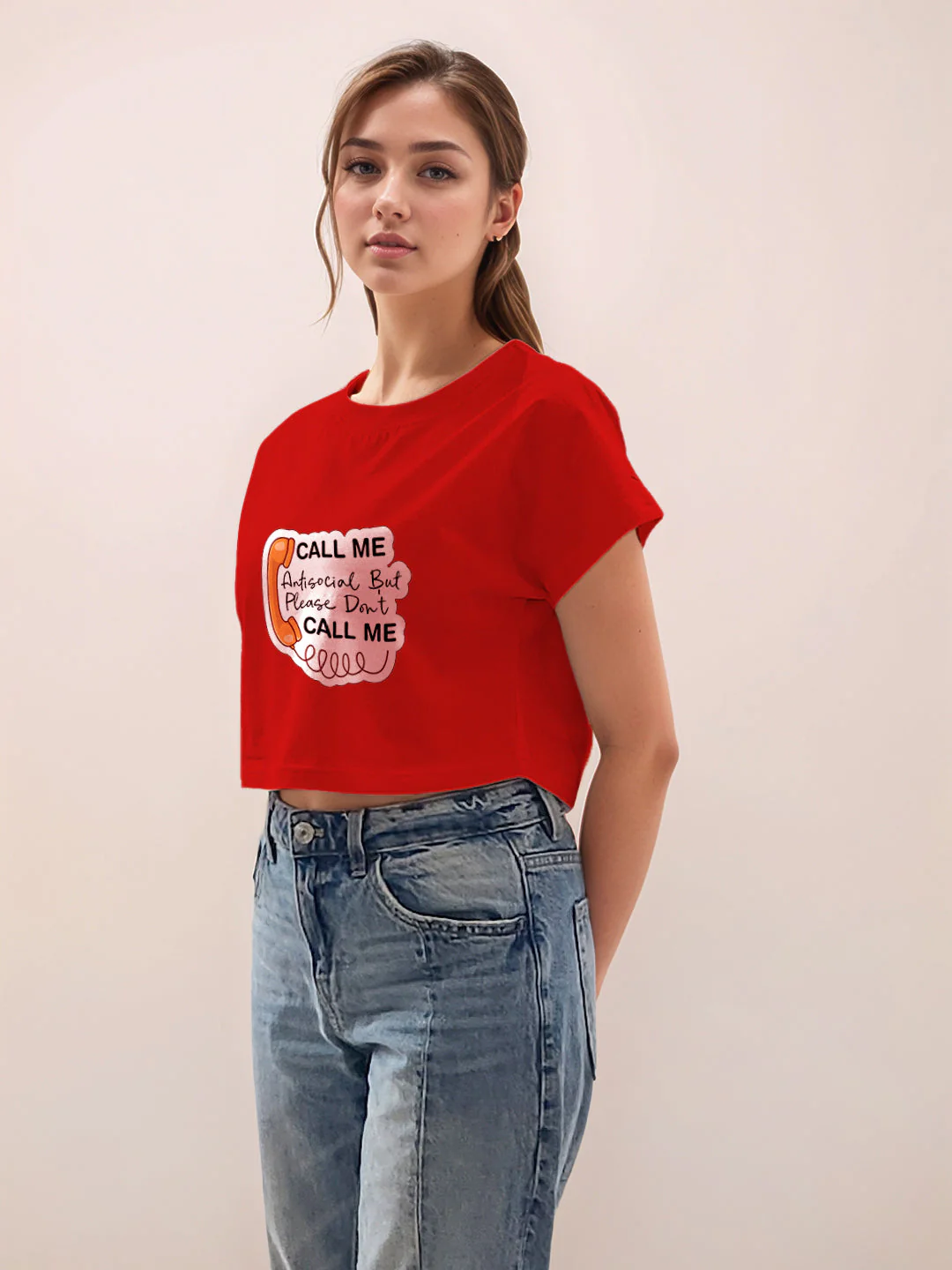 Red Graphic Half Sleeves T-Shirt - Image 3