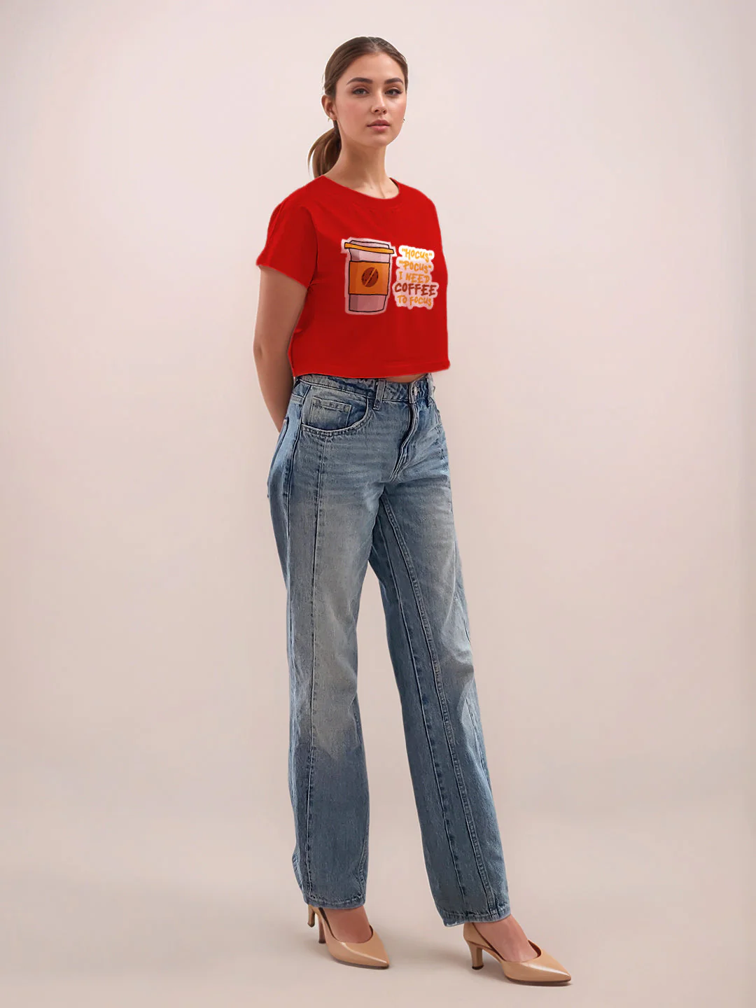 Red Graphic Half Sleeves T-Shirt - Image 5