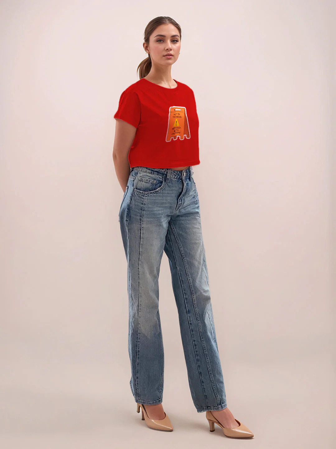 Red Graphic Half Sleeves T-Shirt - Image 5