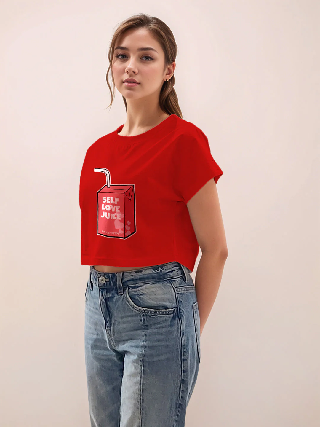 Red Graphic Half Sleeves T-Shirt - Image 3