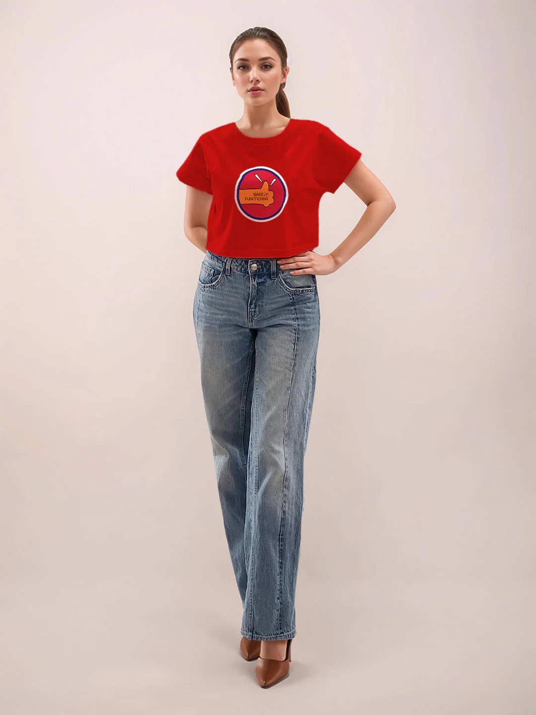 Red Graphic Half Sleeves T-Shirt