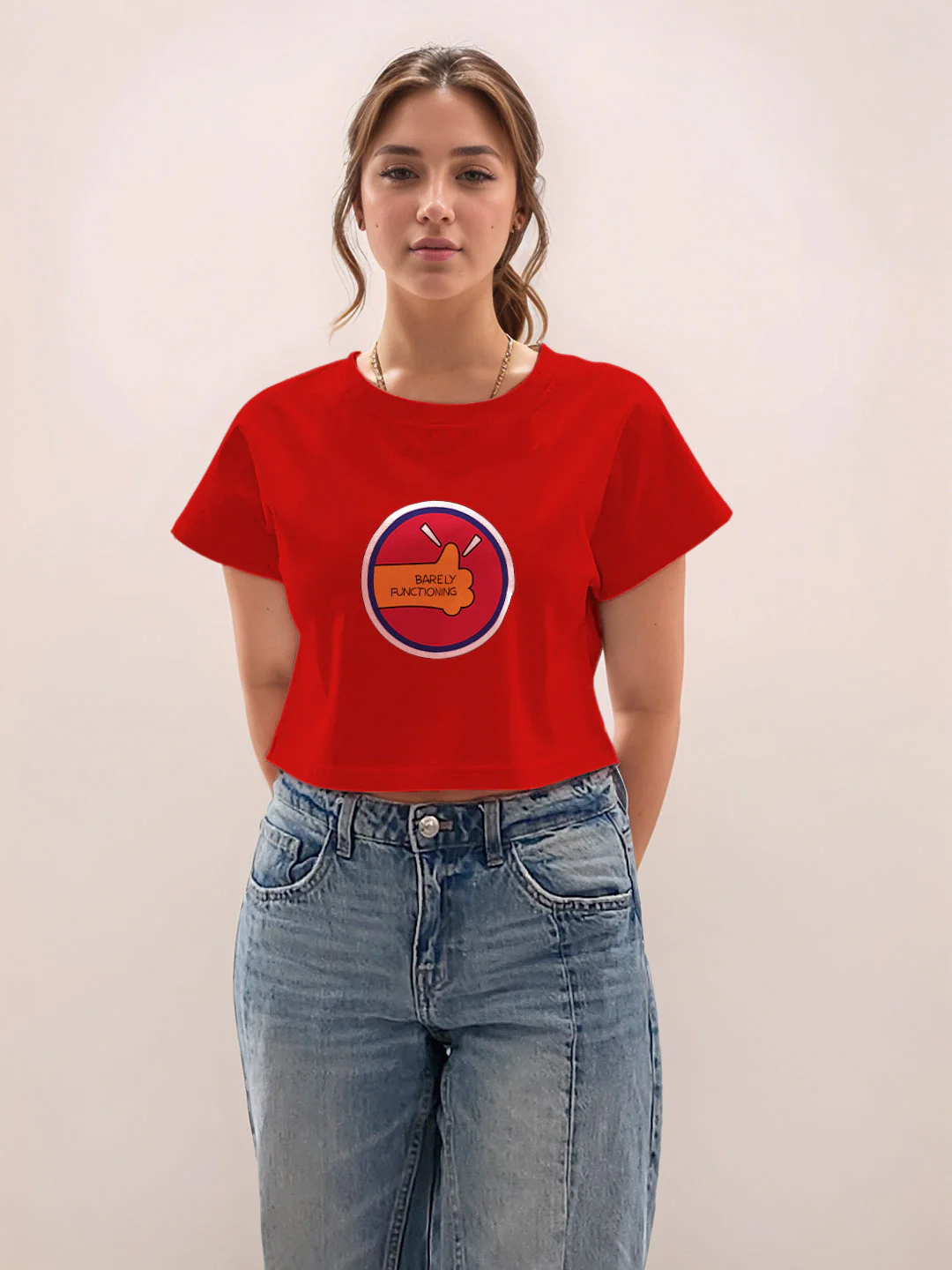 Red Graphic Half Sleeves T-Shirt - Image 2