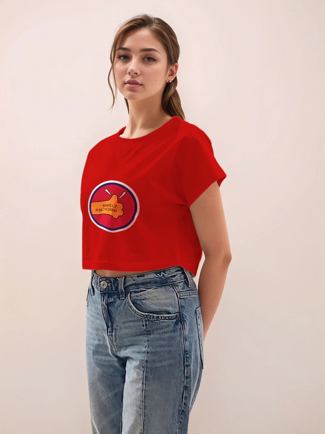 Red Graphic Half Sleeves T-Shirt - Image 3