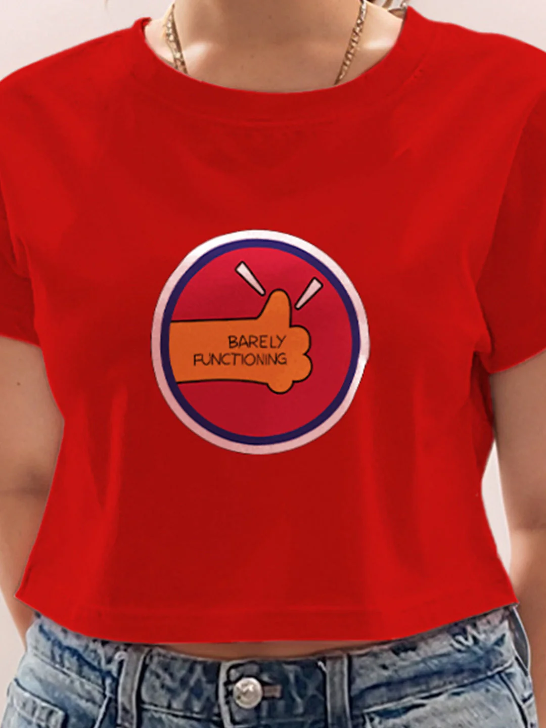 Red Graphic Half Sleeves T-Shirt - Image 6