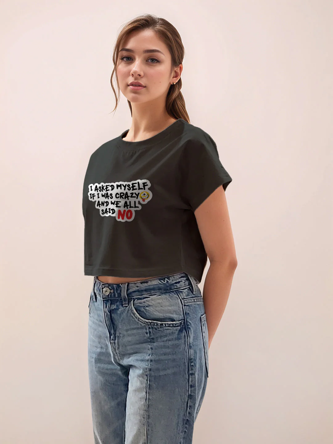 Black Graphic Half Sleeves T-Shirt - Image 3