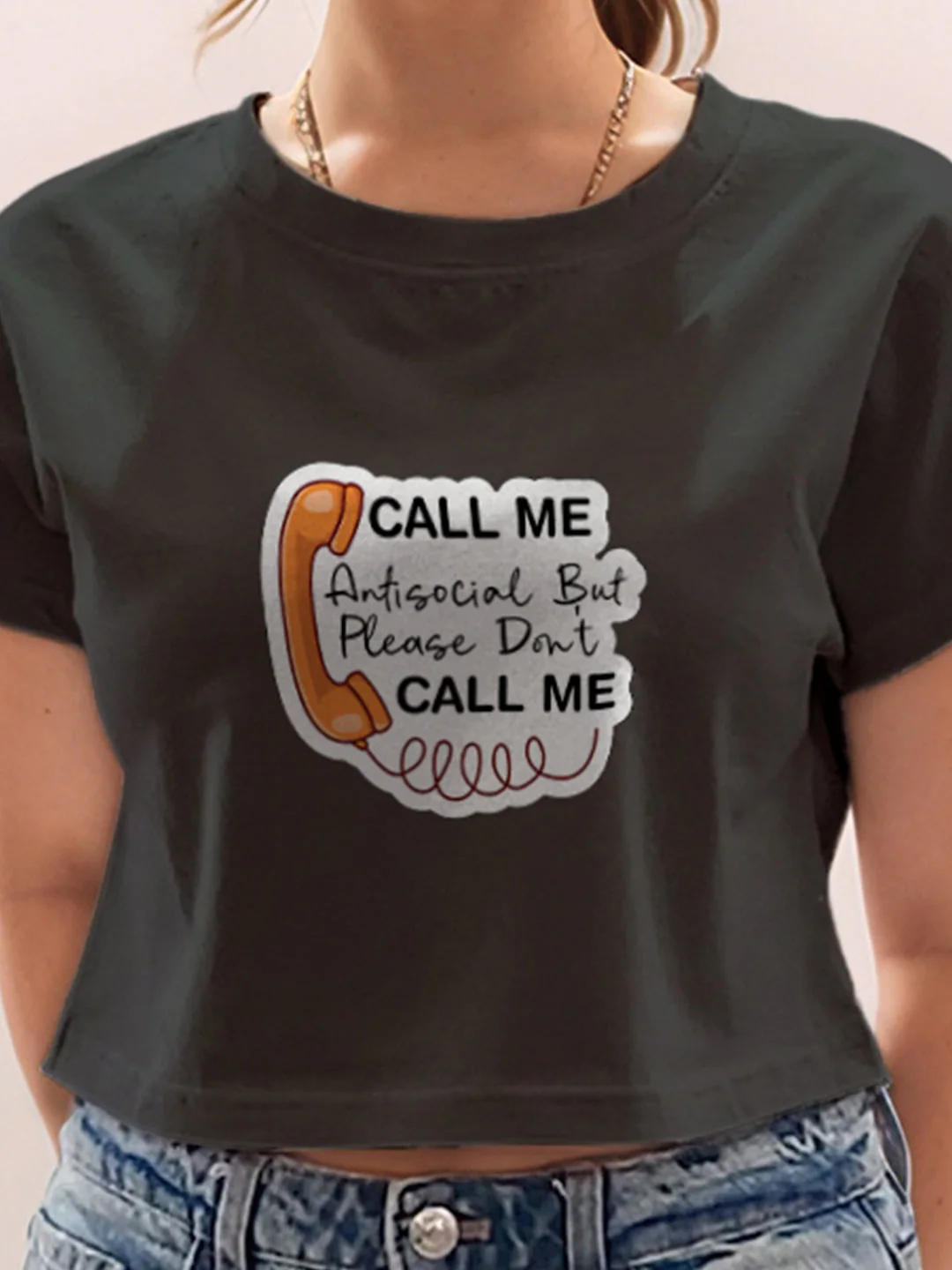 Black Graphic Half Sleeves T-Shirt - Image 6