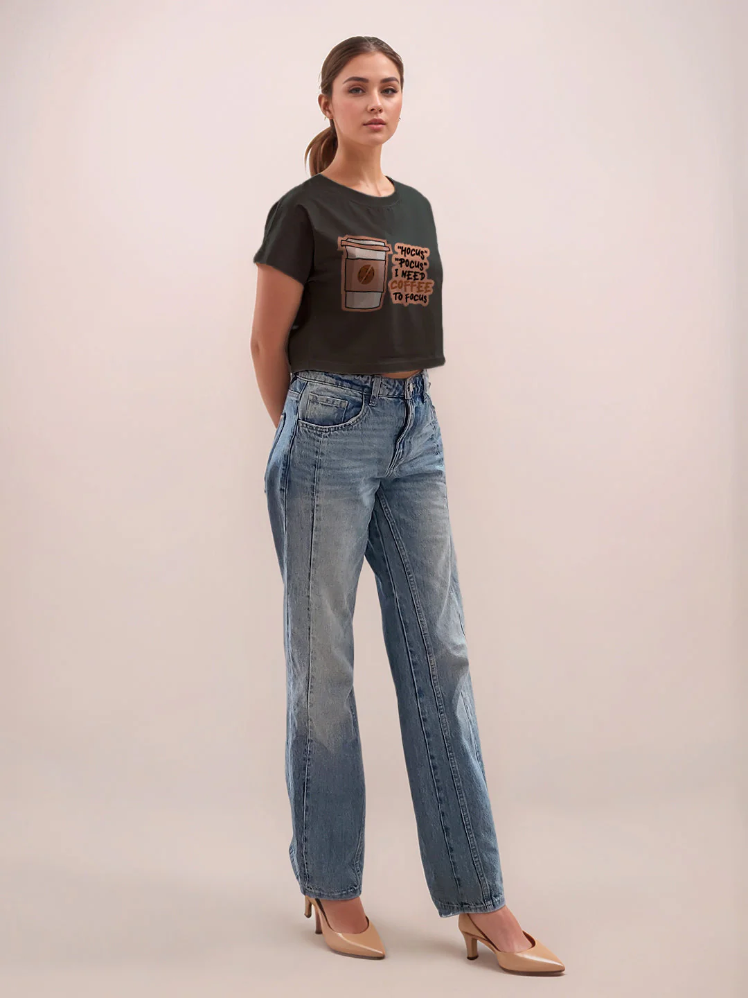 Black Graphic Half Sleeves T-Shirt - Image 5