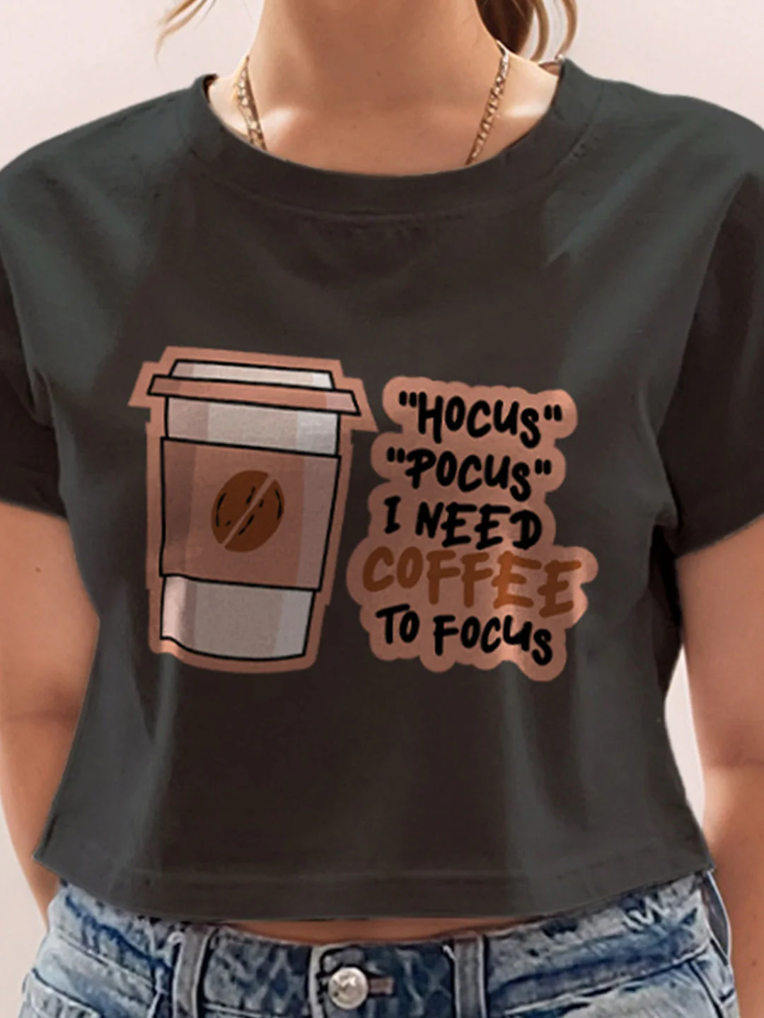 Black Graphic Half Sleeves T-Shirt - Image 6