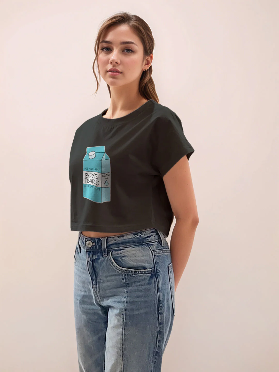 Black Graphic Half Sleeves T-Shirt - Image 3