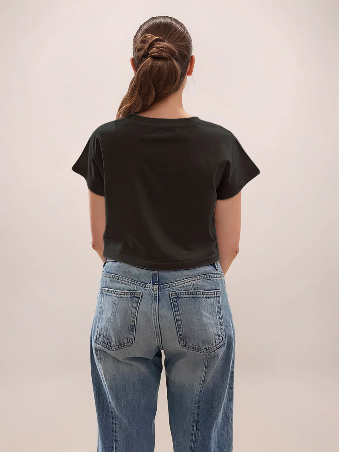 Black Graphic Half Sleeves T-Shirt - Image 4