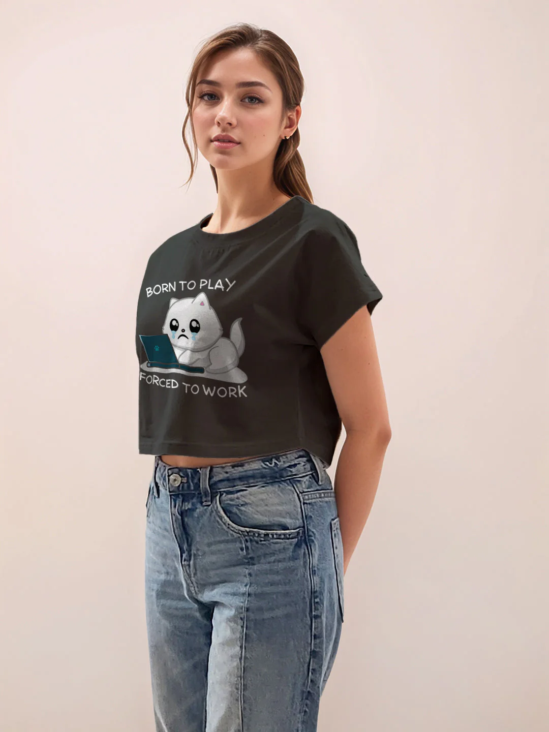 Black Graphic Half Sleeves T-Shirt - Image 3