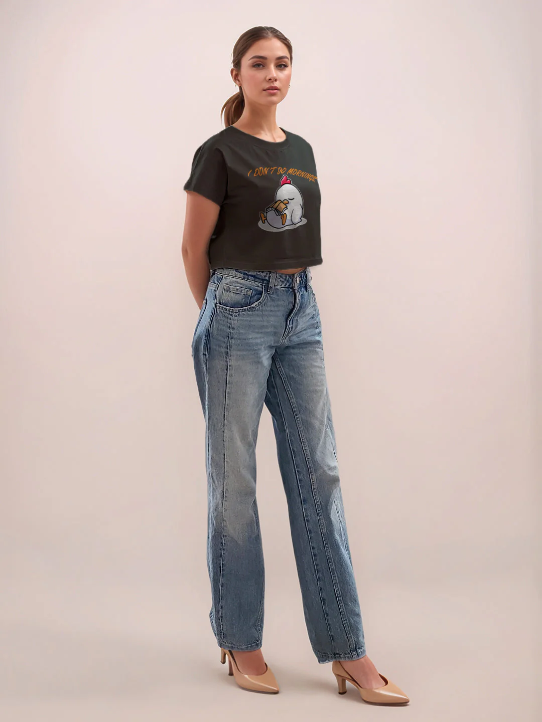 Black Graphic Half Sleeves T-Shirt - Image 5