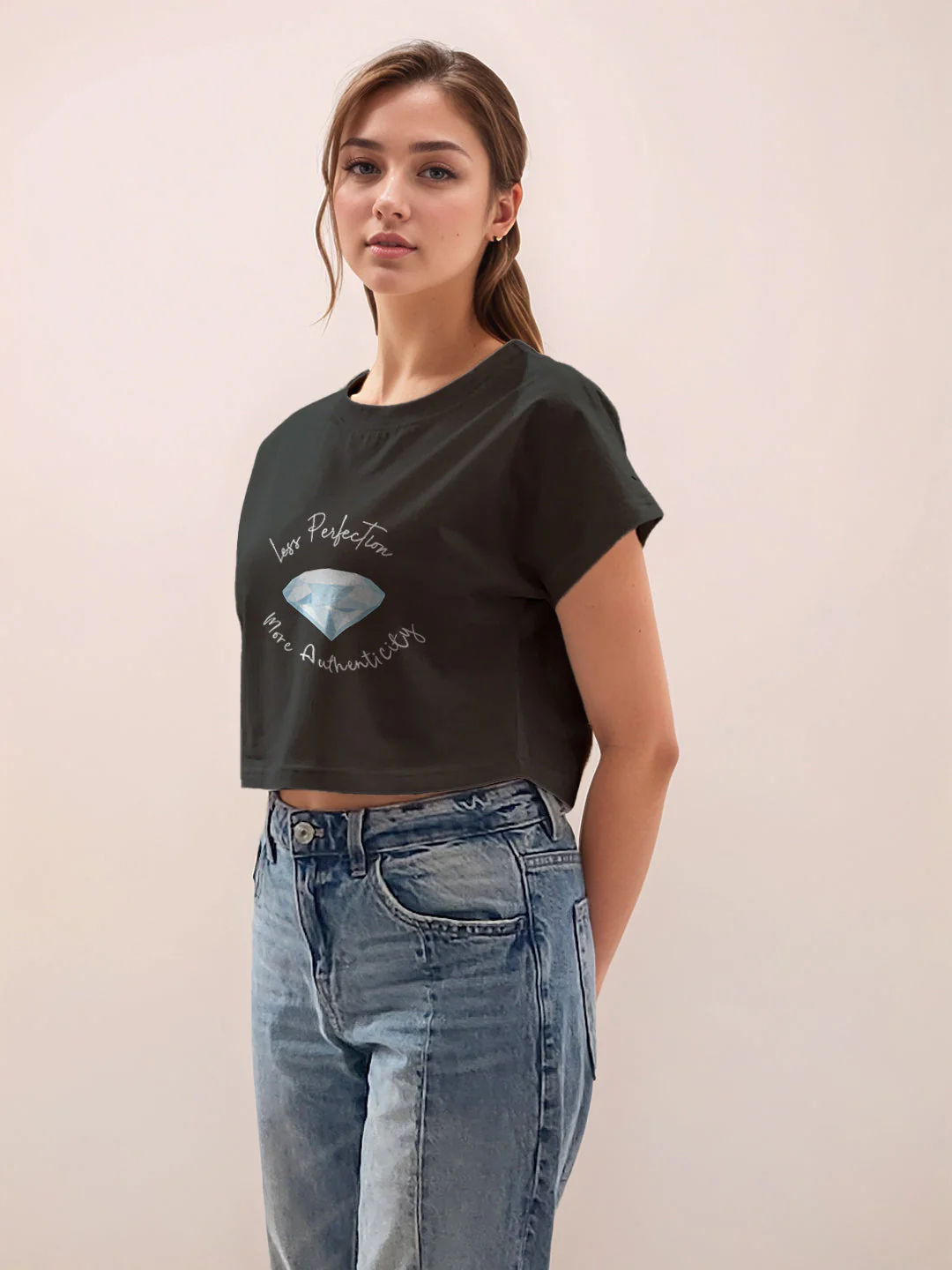 Black Graphic Half Sleeves T-Shirt - Image 3