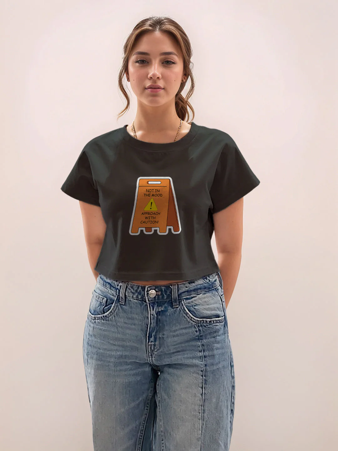 Black Graphic Half Sleeves T-Shirt - Image 2