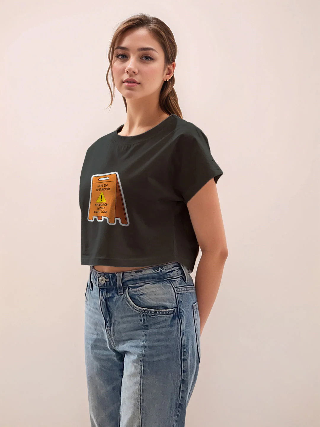 Black Graphic Half Sleeves T-Shirt - Image 3