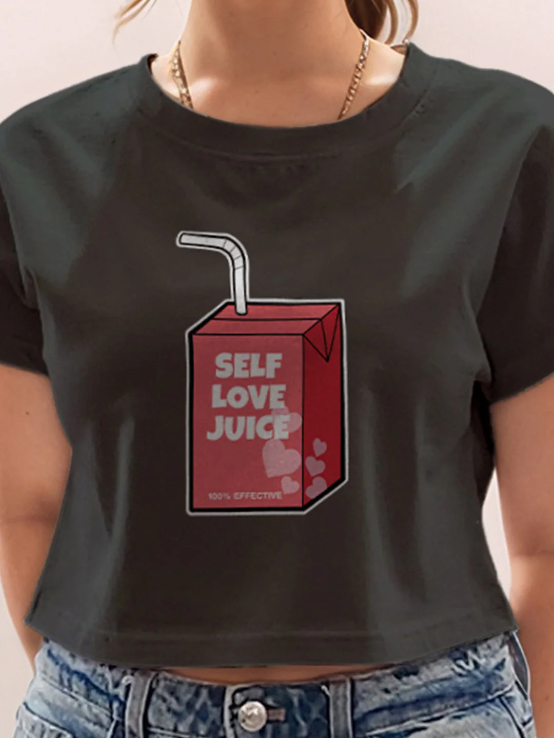 Black Graphic Half Sleeves T-Shirt - Image 6