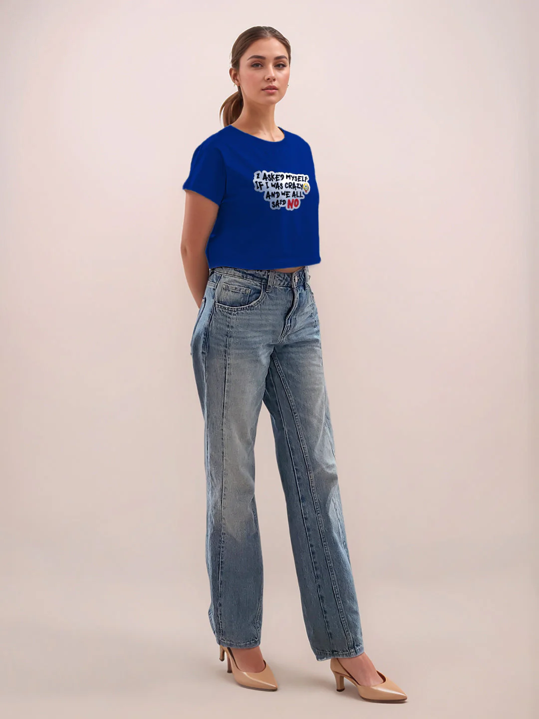 Blue Graphic Half Sleeves T-Shirt - Image 5