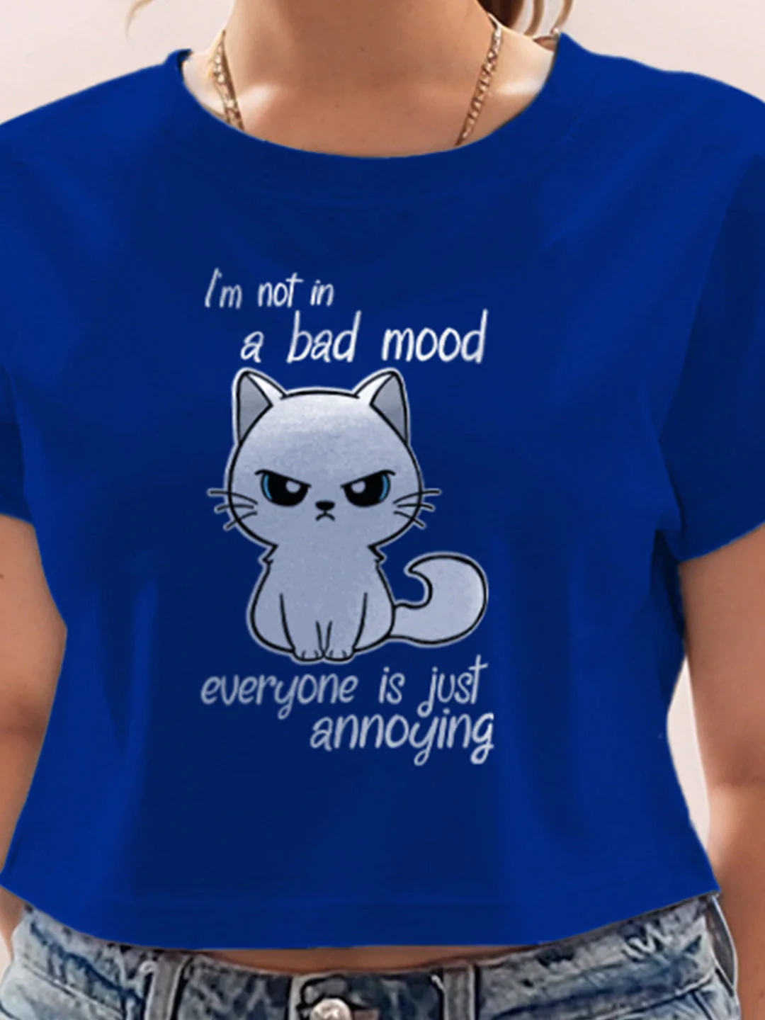 Blue Graphic Half Sleeves T-Shirt - Image 6