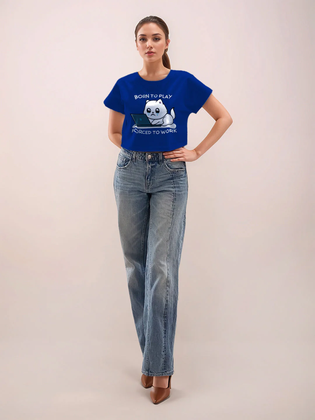 Blue Graphic Half Sleeves T-Shirt