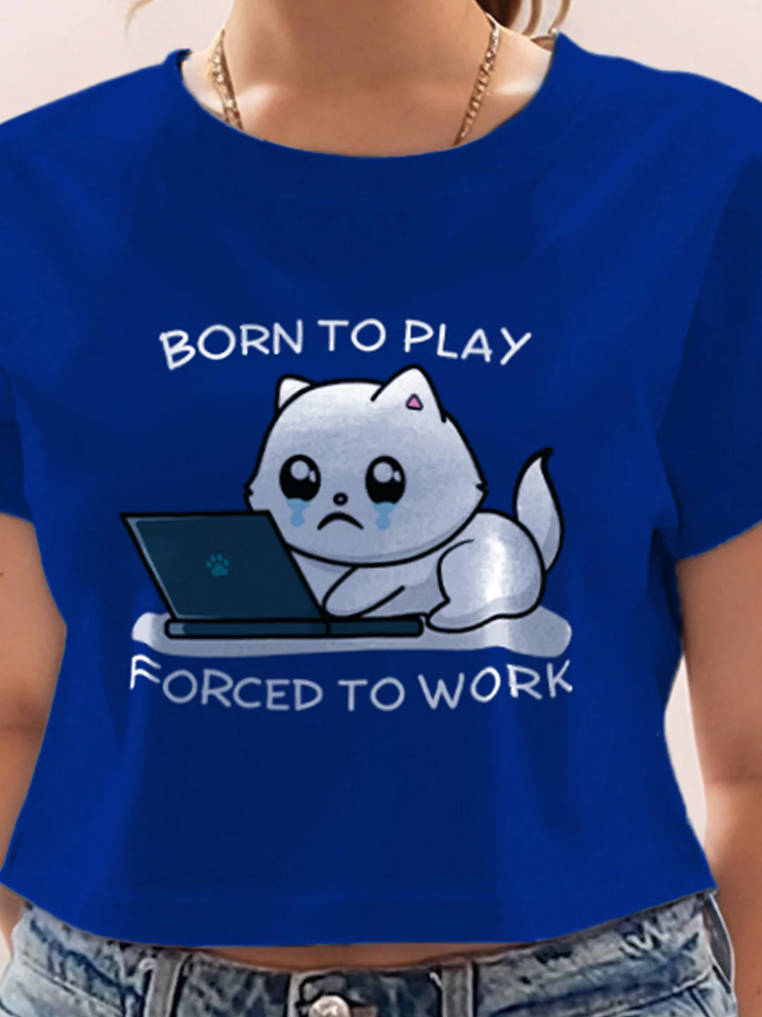 Blue Graphic Half Sleeves T-Shirt - Image 6