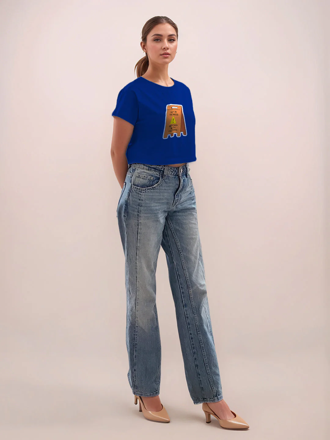Blue Graphic Half Sleeves T-Shirt - Image 5