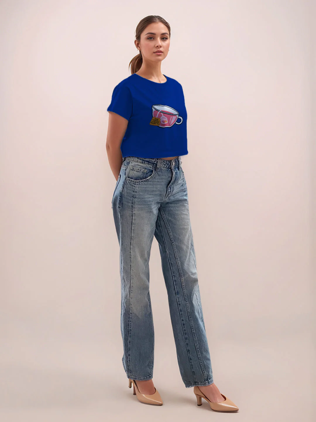 Blue Graphic Half Sleeves T-Shirt - Image 5
