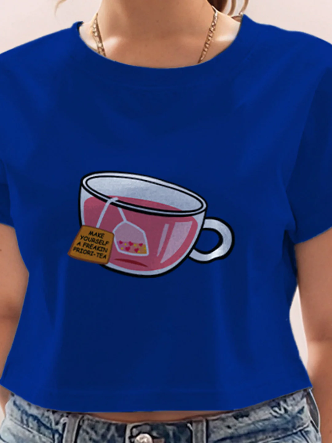 Blue Graphic Half Sleeves T-Shirt - Image 6