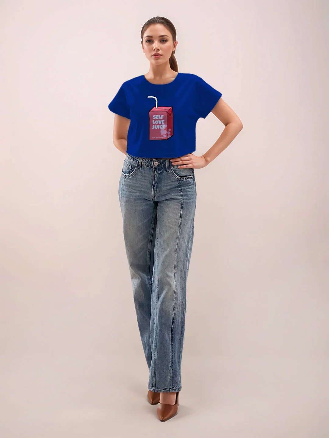 Blue Graphic Half Sleeves T-Shirt