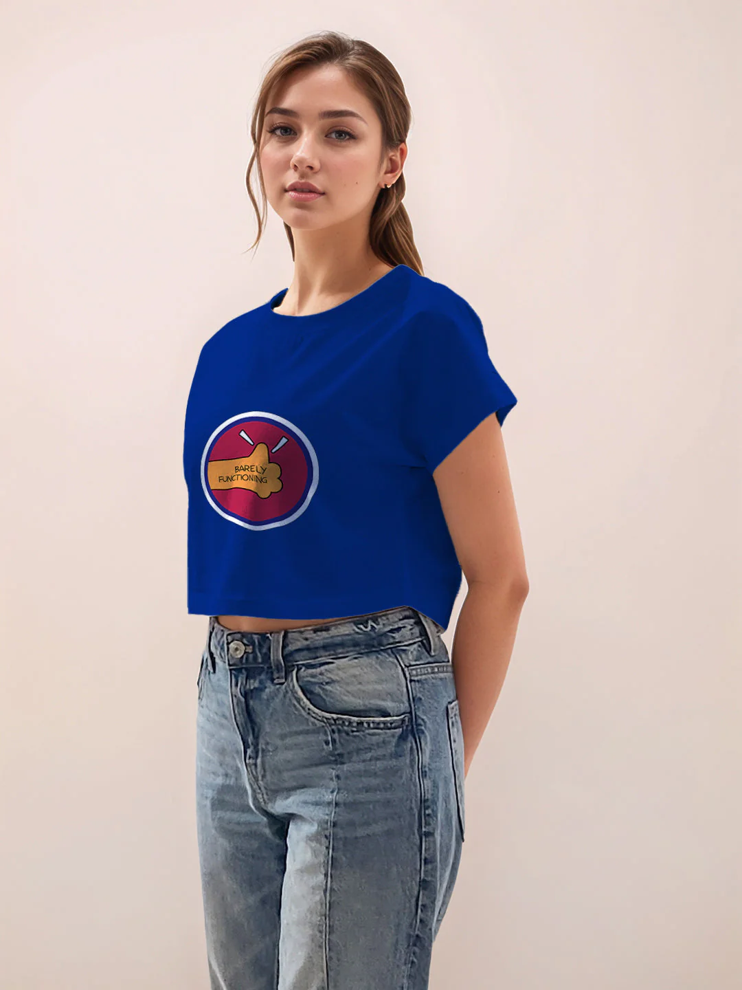 Blue Graphic Half Sleeves T-Shirt - Image 3