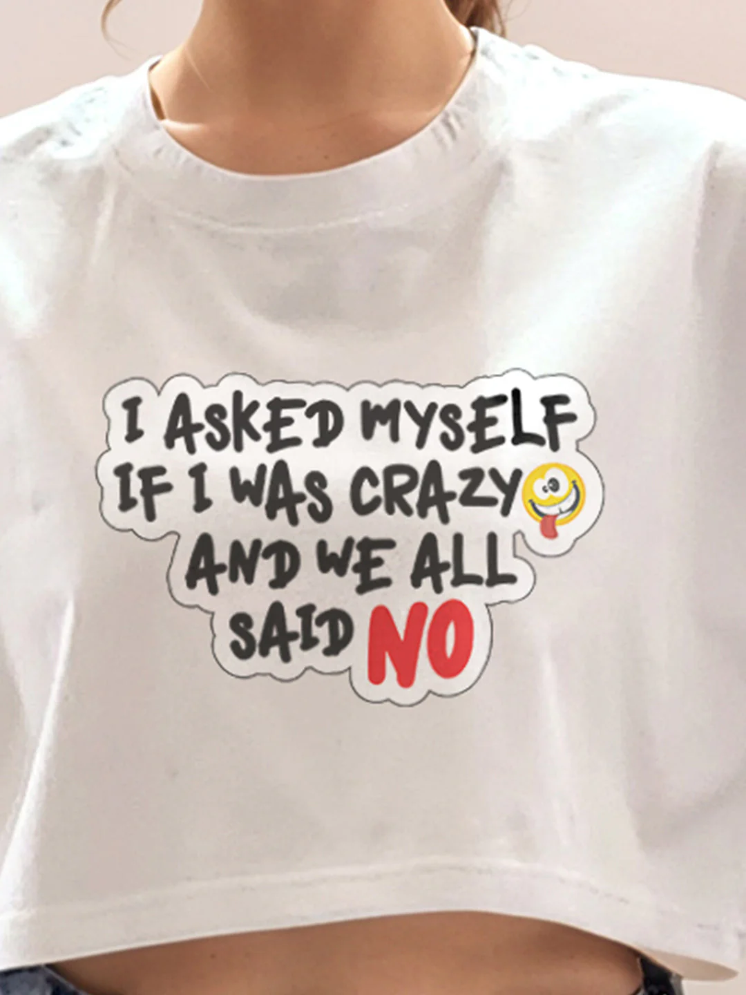 White Graphic Half Sleeves T-Shirt - Image 6