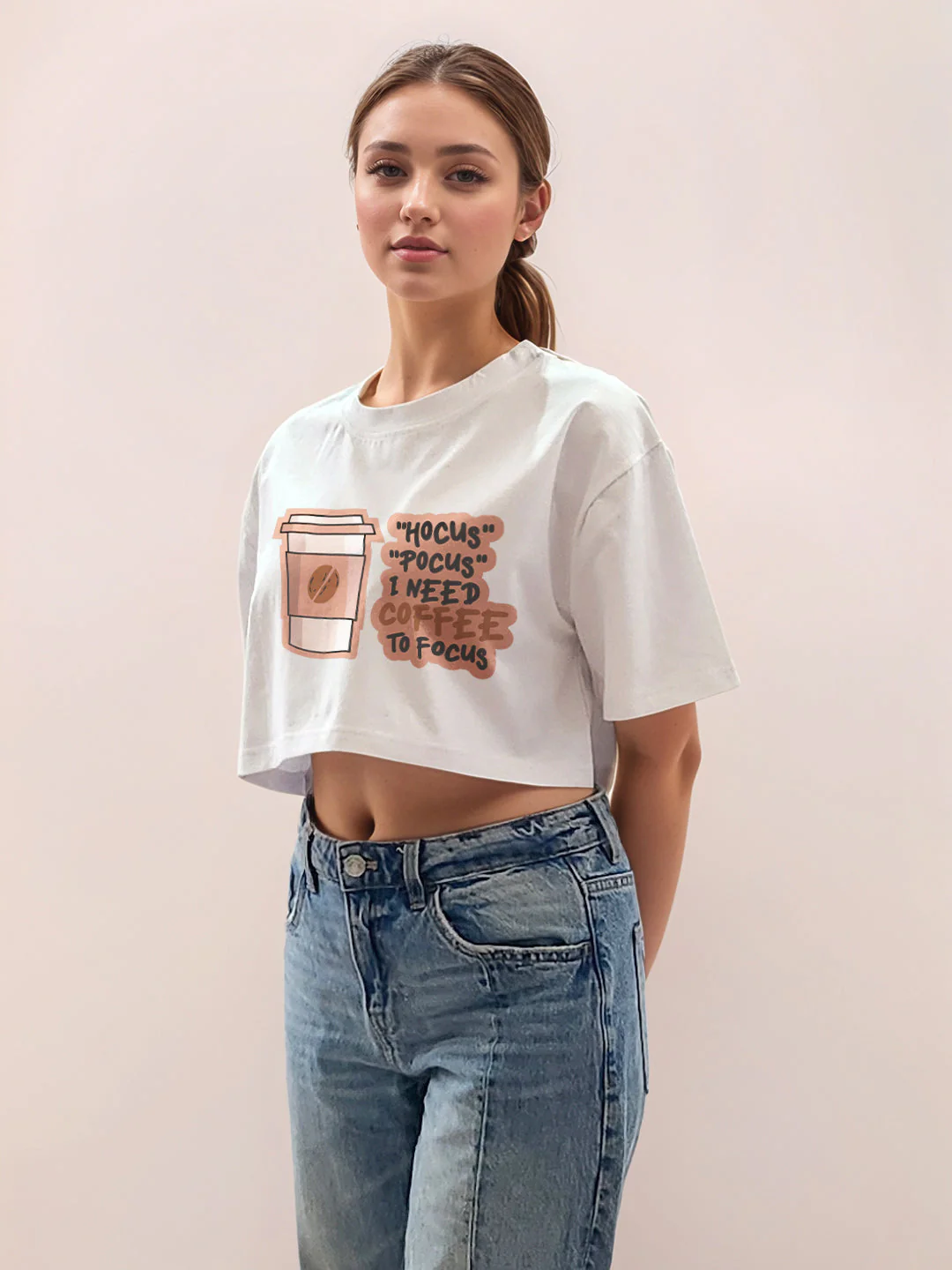 White Graphic Half Sleeves T-Shirt - Image 3
