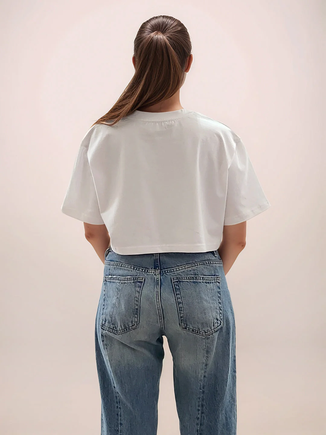 White Graphic Half Sleeves T-Shirt - Image 4