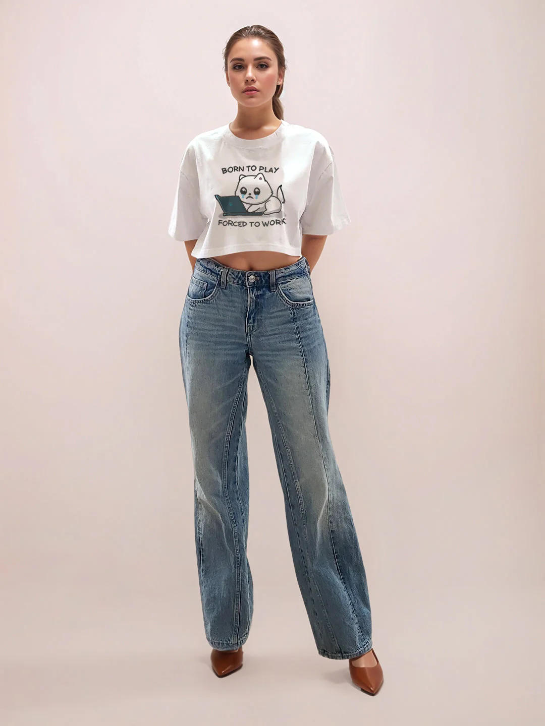 White Graphic Half Sleeves T-Shirt