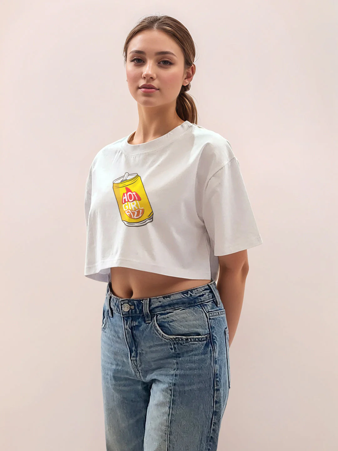 White Graphic Half Sleeves T-Shirt - Image 3