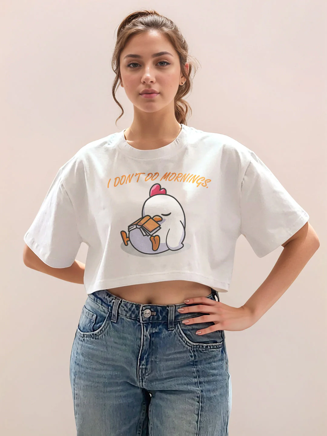White Graphic Half Sleeves T-Shirt - Image 2