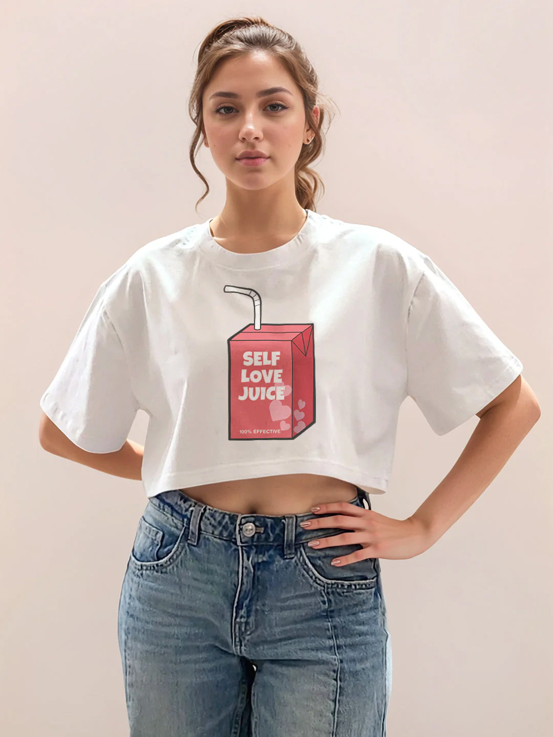 White Graphic Half Sleeves T-Shirt - Image 2