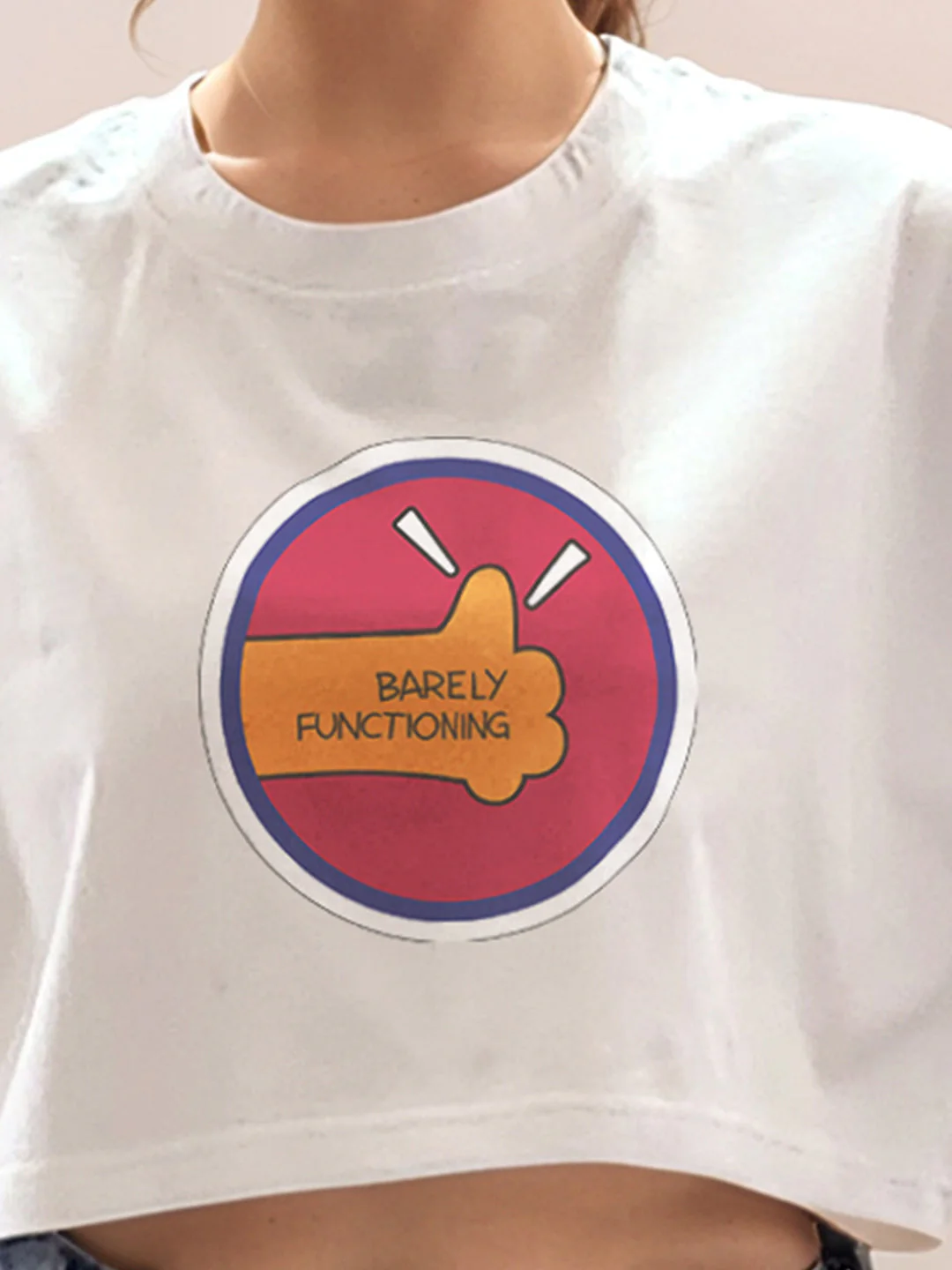 White Graphic Half Sleeves T-Shirt - Image 6