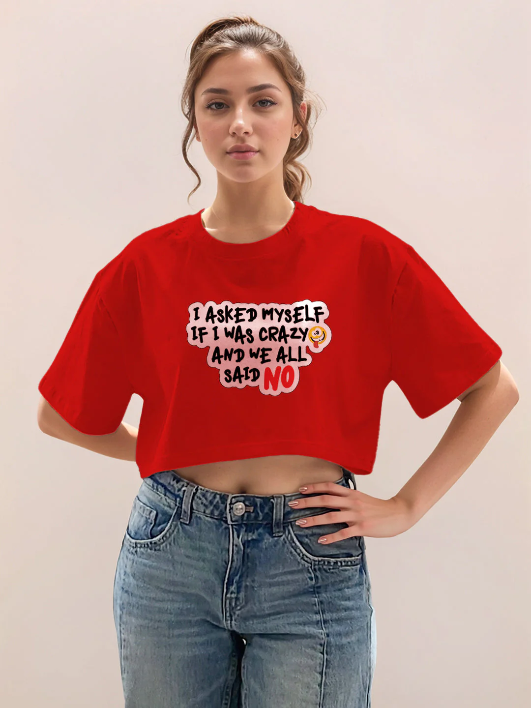 Red Graphic Half Sleeves T-Shirt - Image 2
