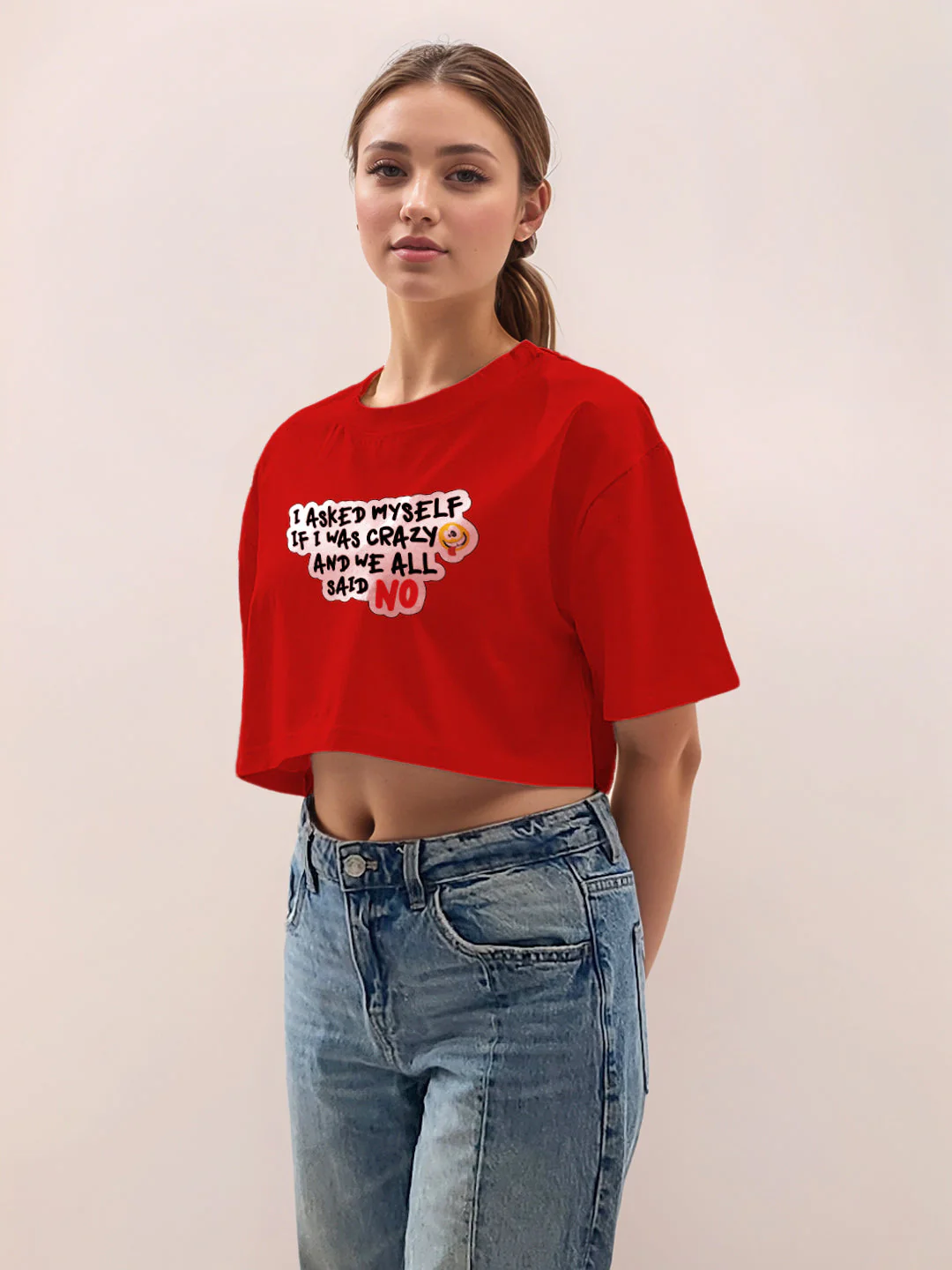 Red Graphic Half Sleeves T-Shirt - Image 3