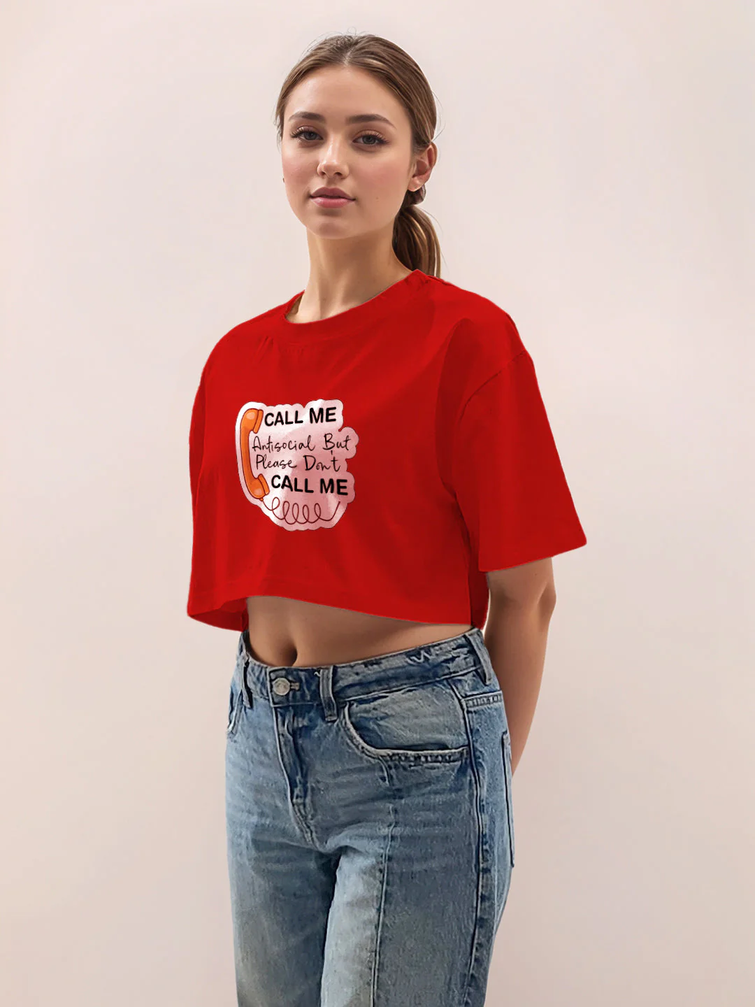 Red Graphic Half Sleeves T-Shirt - Image 3