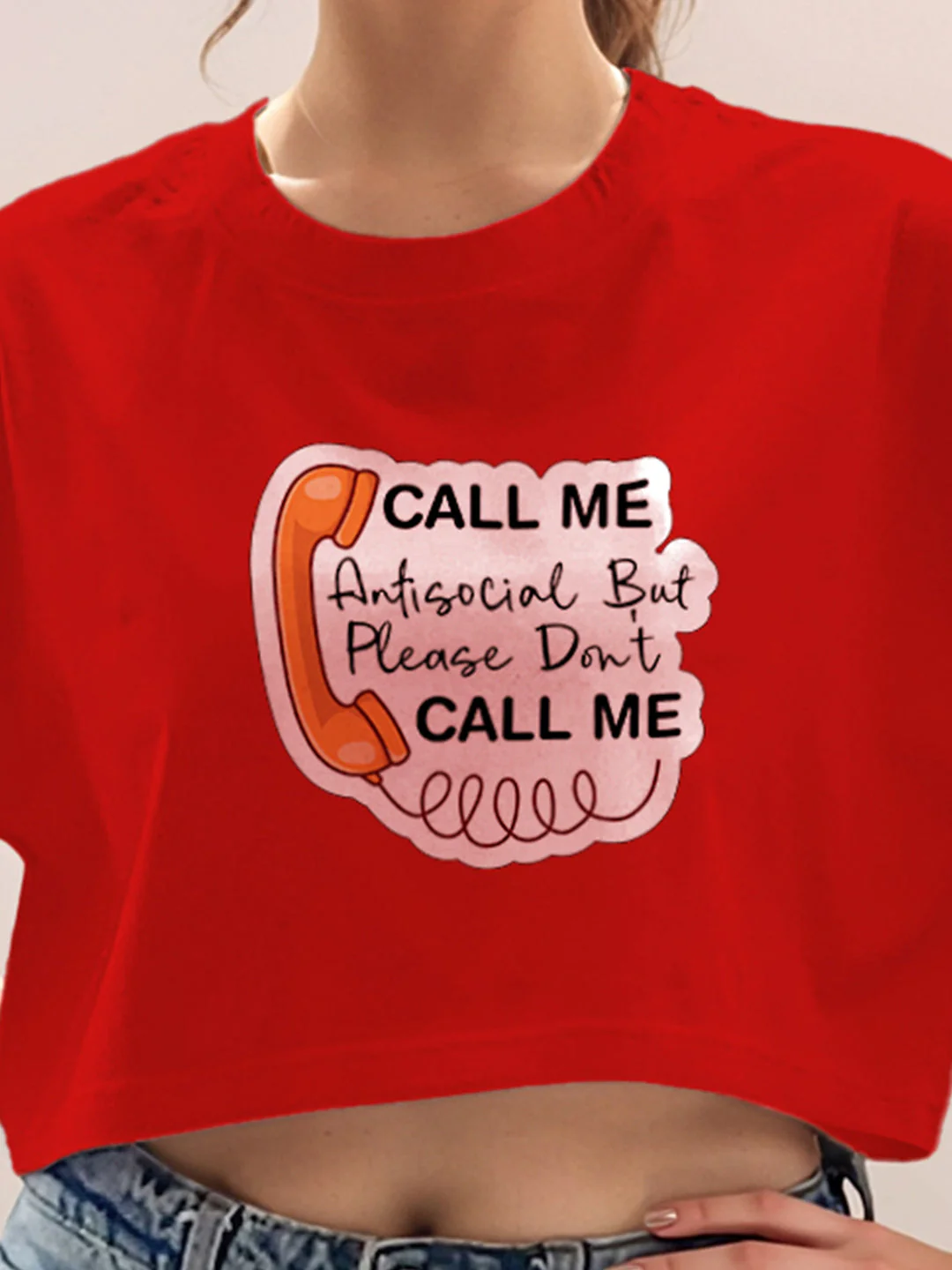 Red Graphic Half Sleeves T-Shirt - Image 6