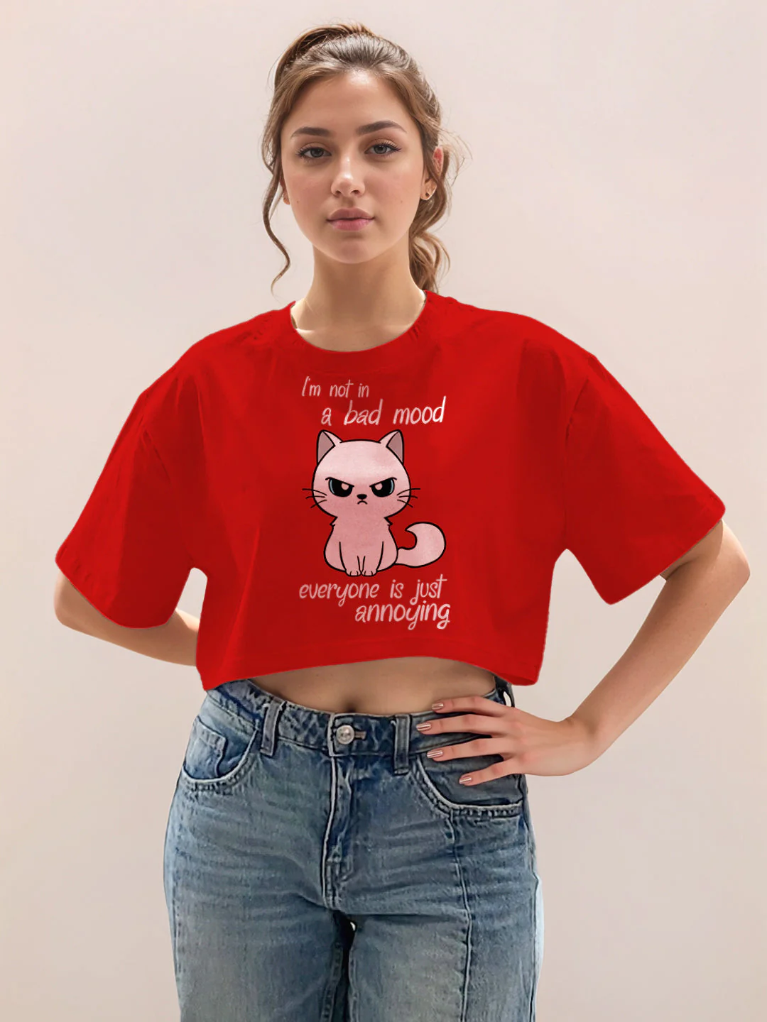 Red Graphic Half Sleeves T-Shirt - Image 2