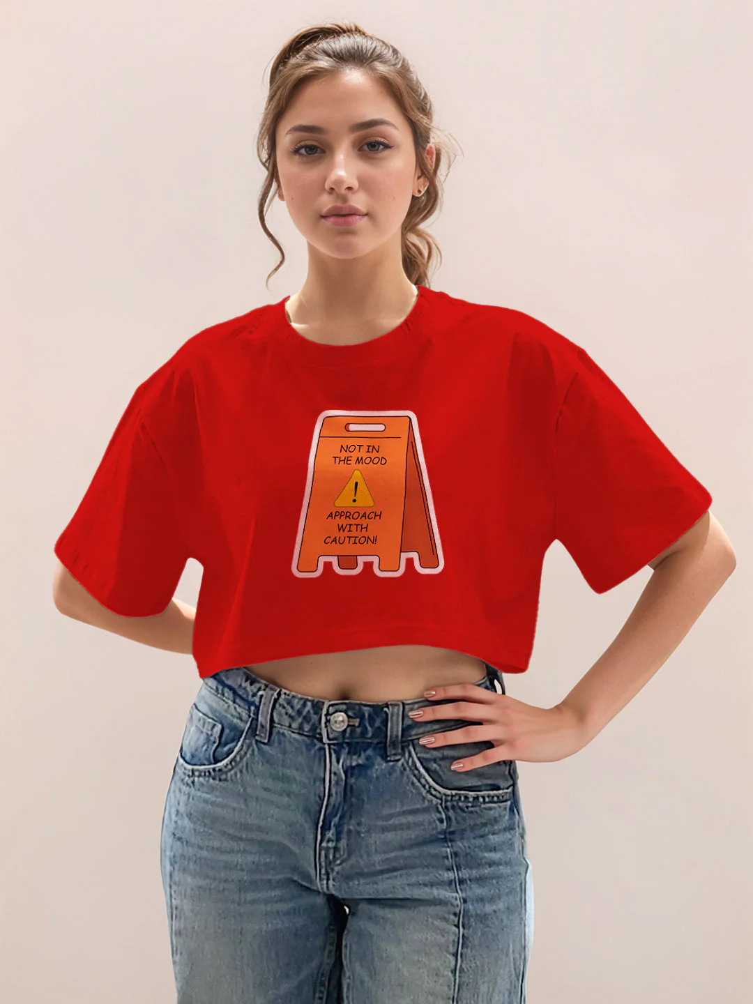 Red Graphic Half Sleeves T-Shirt - Image 2