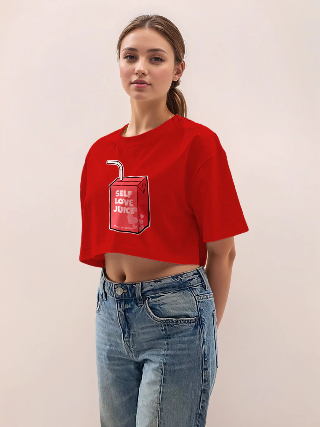 Red Graphic Half Sleeves T-Shirt - Image 3