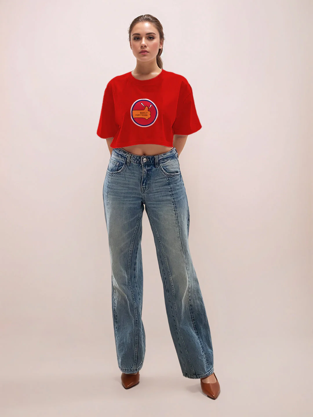 Red Graphic Half Sleeves T-Shirt